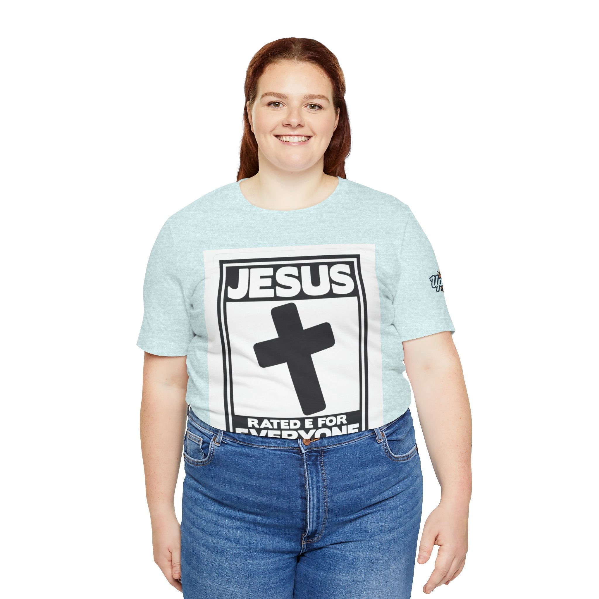 Jesus, Rated E for Everyone T-shirt - Gamer Faith T-shirt - Christian Video Game Parody Printify