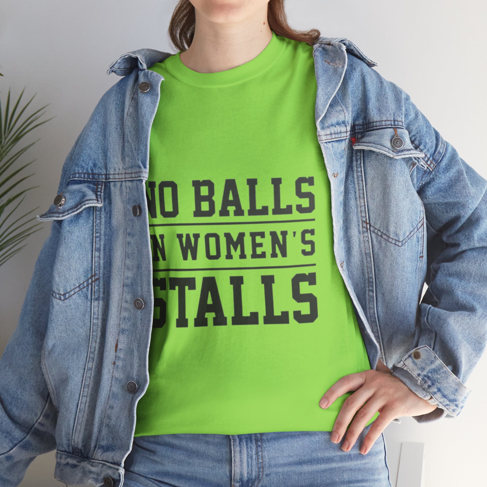 No Balls in Women's Stalls Retro Protest T-Shirt Printify