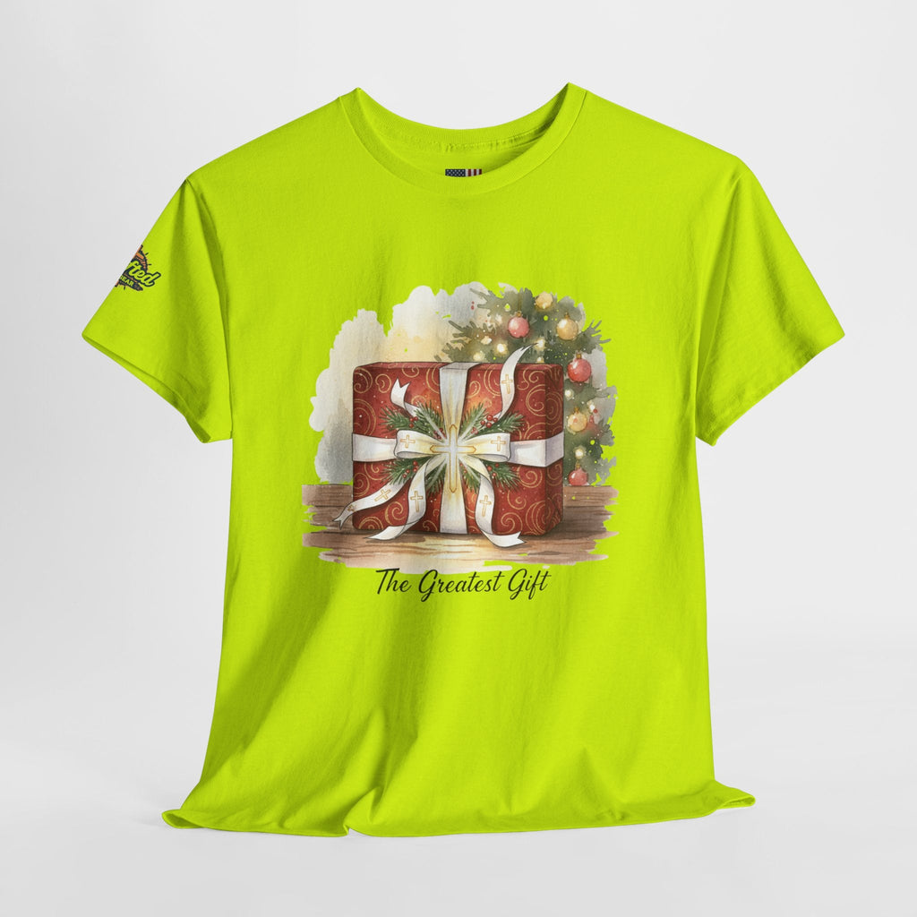 The Greatest Gift T-shirt – Cross Bow Present Christian T-shirt for Christmas Salvation & Eternal Faith Printify