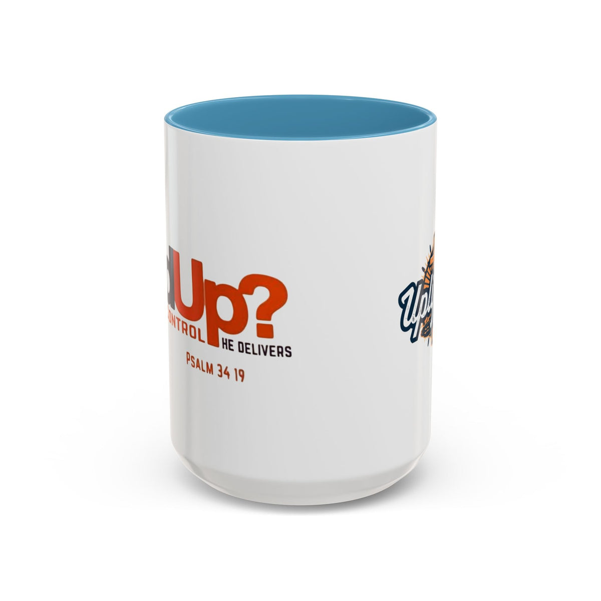 Funny Christian Coffee Mug — “Give God Control, HE Delivers” Accent Mug (11/15oz) Printify