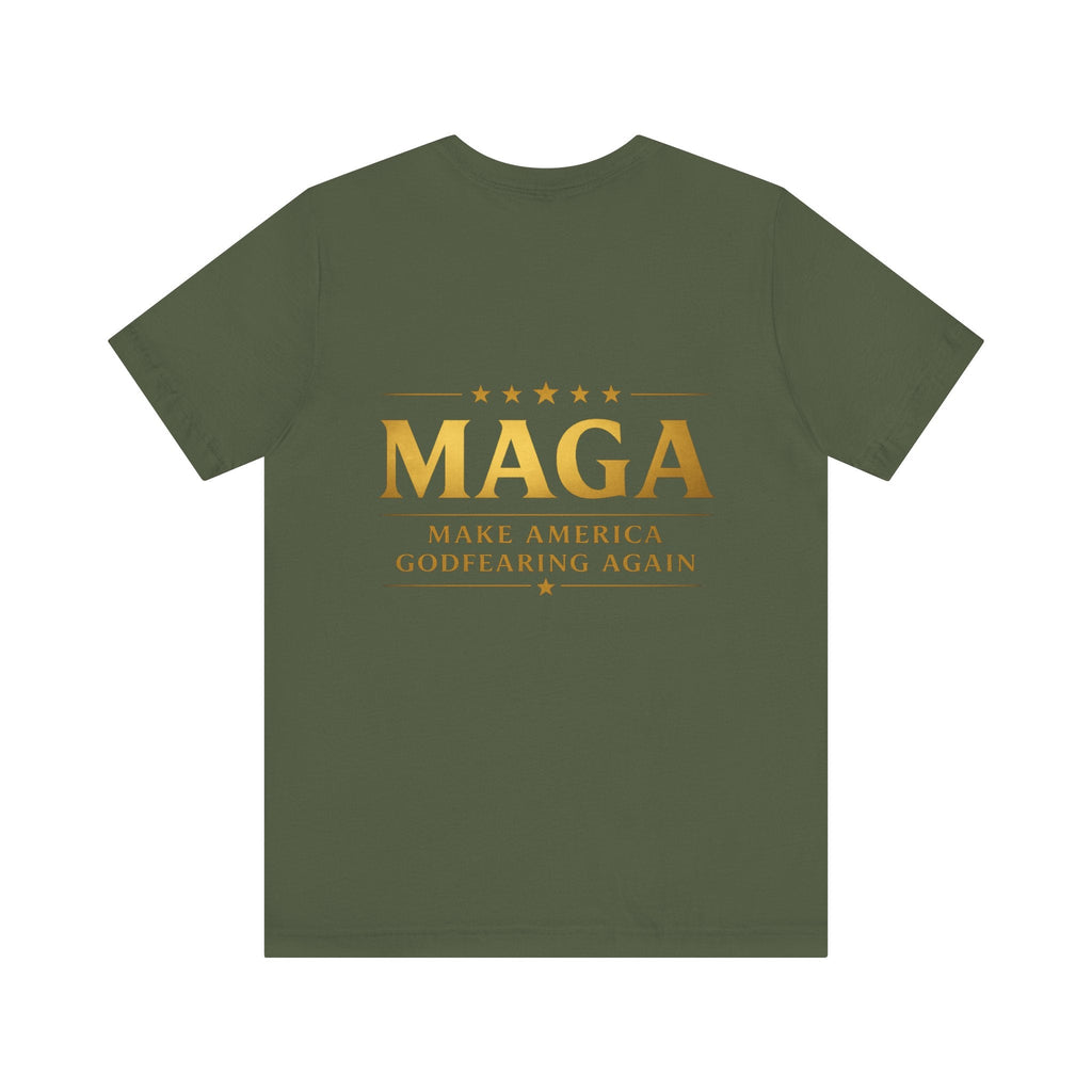 MAGA Gold Letter T-Shirt — "Make America Great Again" Printify