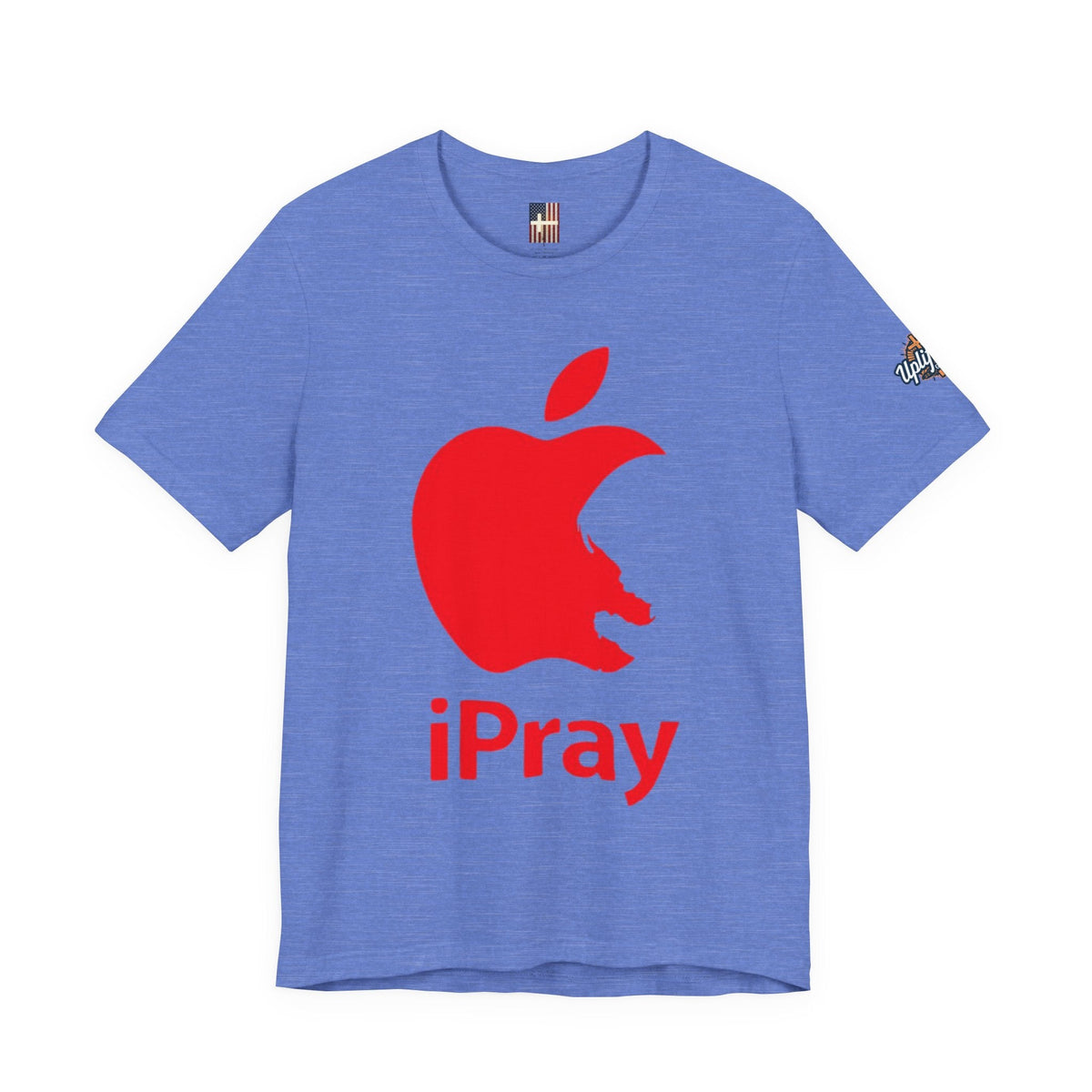 iPray Red Apple Christian T-Shirt — Faith Graphic Tee Printify