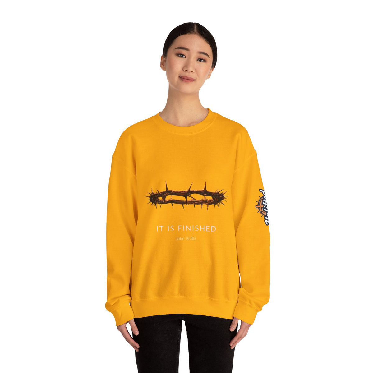 It Is Finished Crown of Thorns Sweatshirt — Christian John 19:30 Faith Sweatshirt Printify