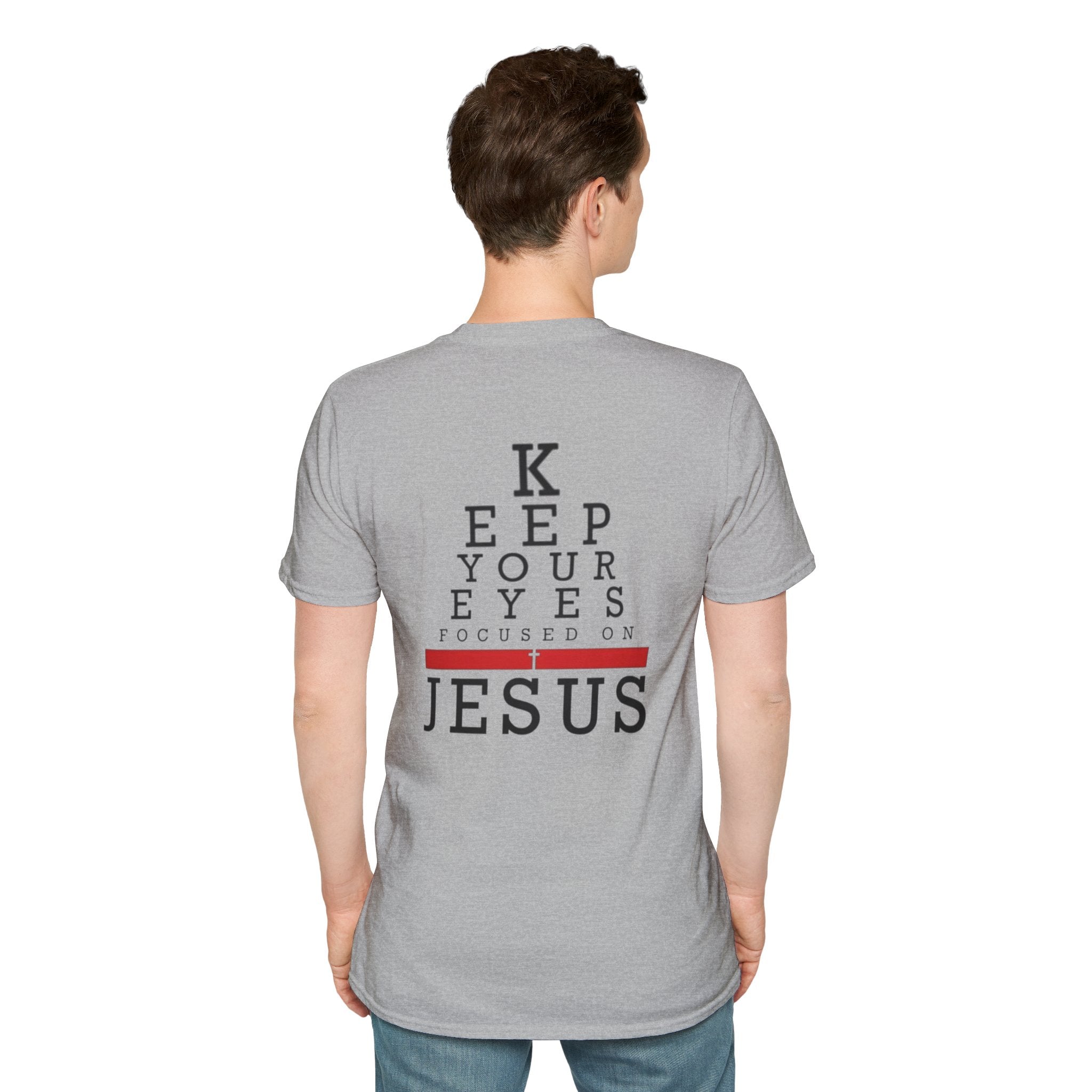 Keep Your Eyes Focused on Jesus T-shirt - Eye Chart Christian T-shirt - Faith Apparel Printify