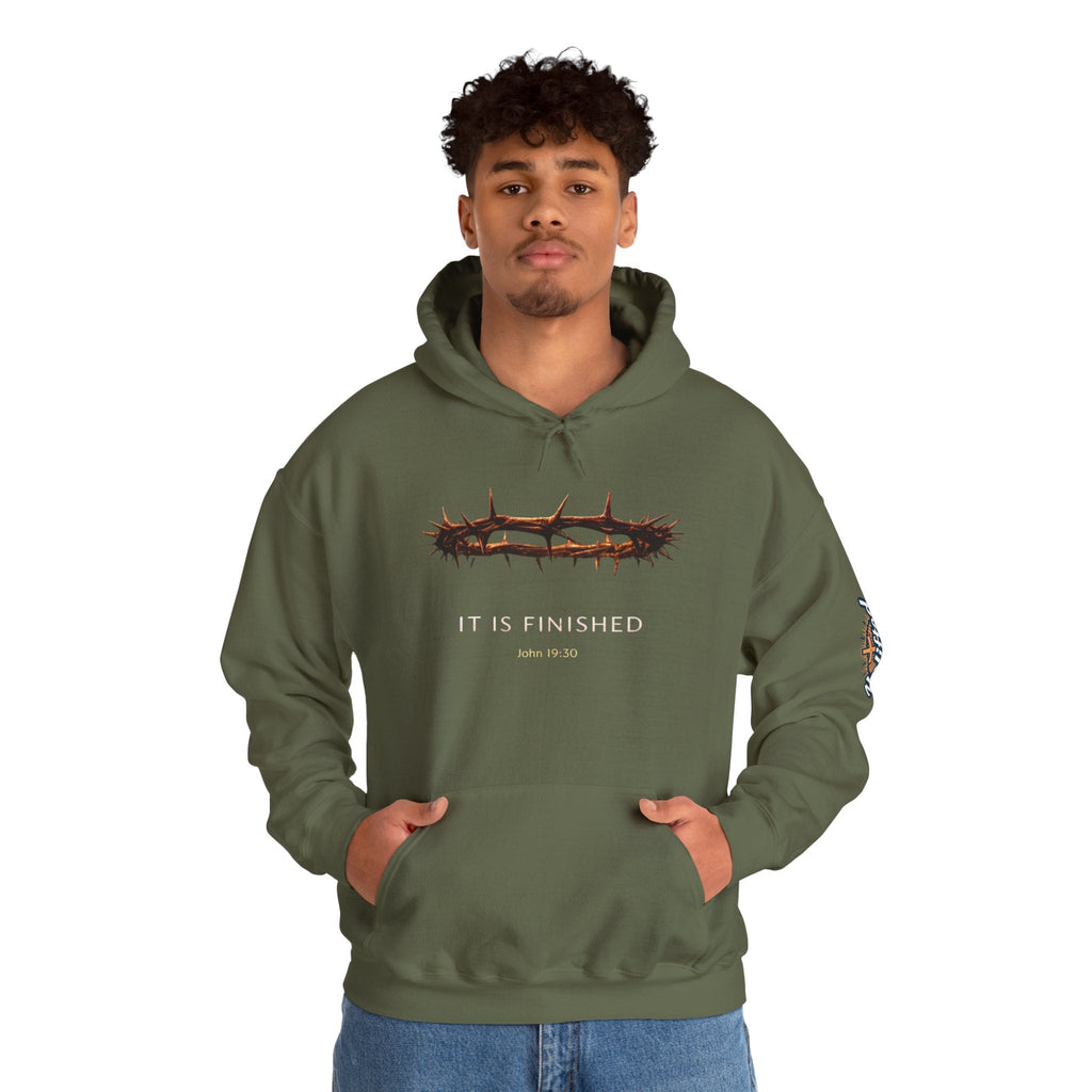 It Is Finished Crown of Thorns Hoodie — Christian John 19:30 Faith Hoodie Printify
