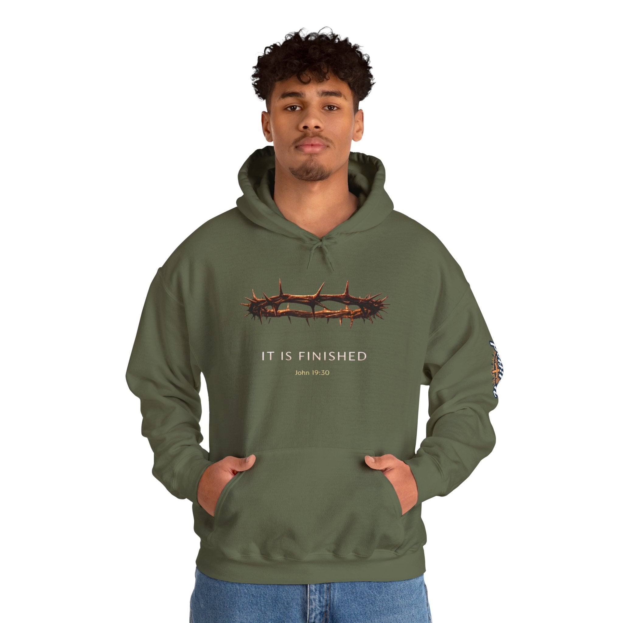 It Is Finished Crown of Thorns Hoodie — Christian John 19:30 Faith Hoodie Printify