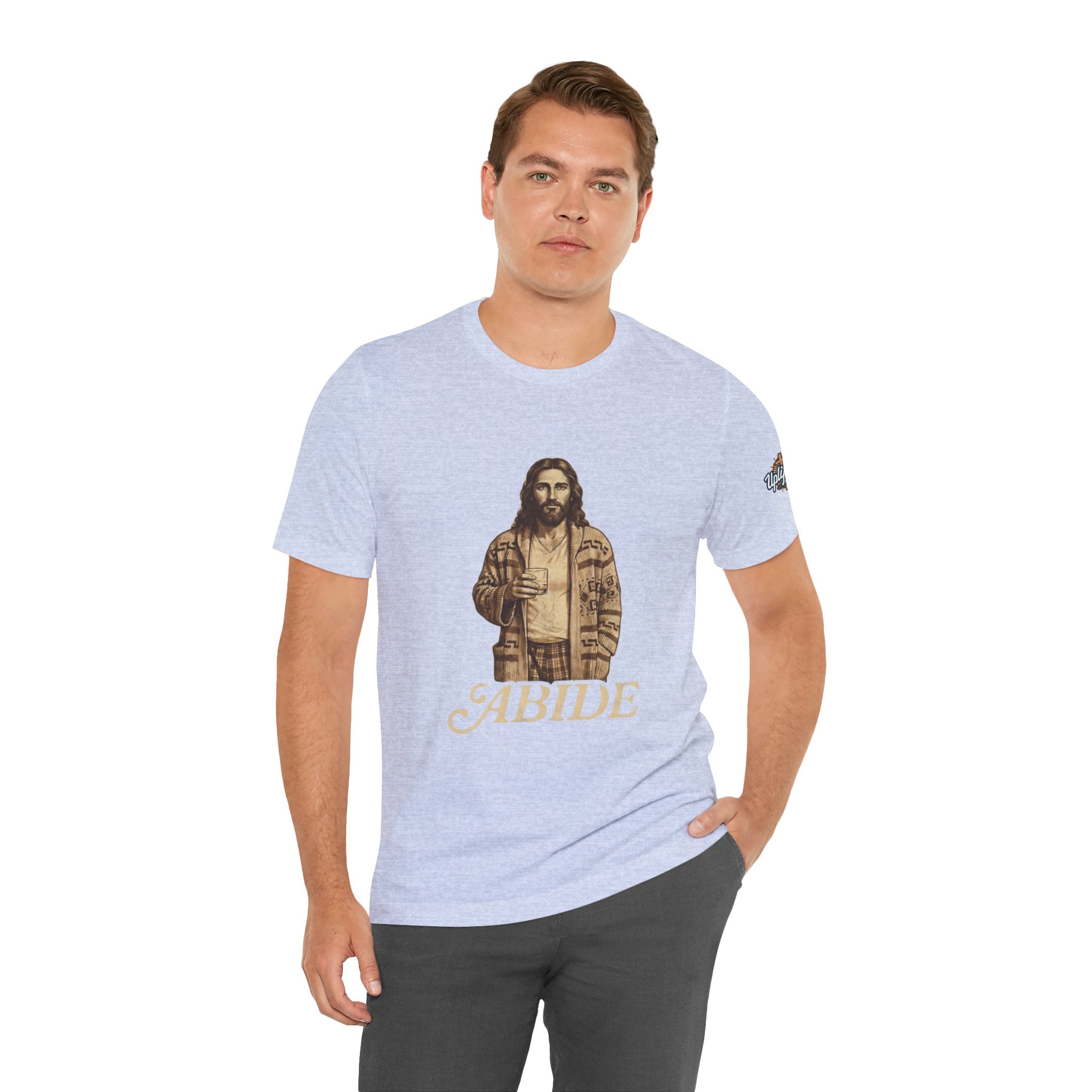 Abide Vintage Jesus Tee — "The Dude" Graphic Christian T-Shirt Printify