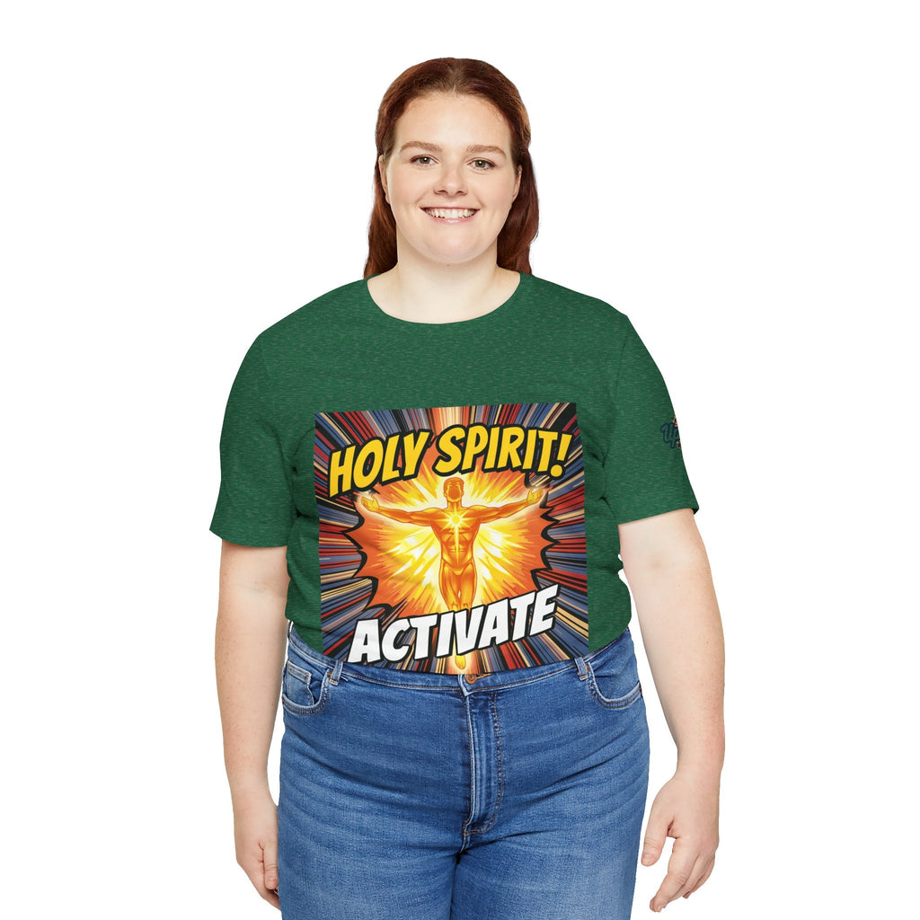 Holy Spirit Activate T-shirt – Superhero Christian T-shirt with Vibrant Power-Up Design for Faith-Fueled Boldness Printify