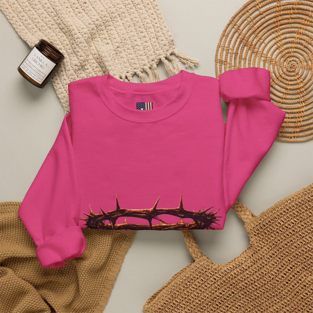 It Is Finished Crown of Thorns Sweatshirt — Christian John 19:30 Faith Sweatshirt Printify