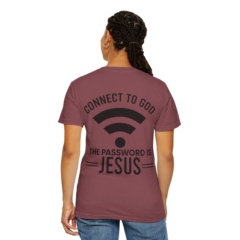 Connect to God T-shirt - WIFI Password is Jesus - Funny Christian Faith T-shirt Printify