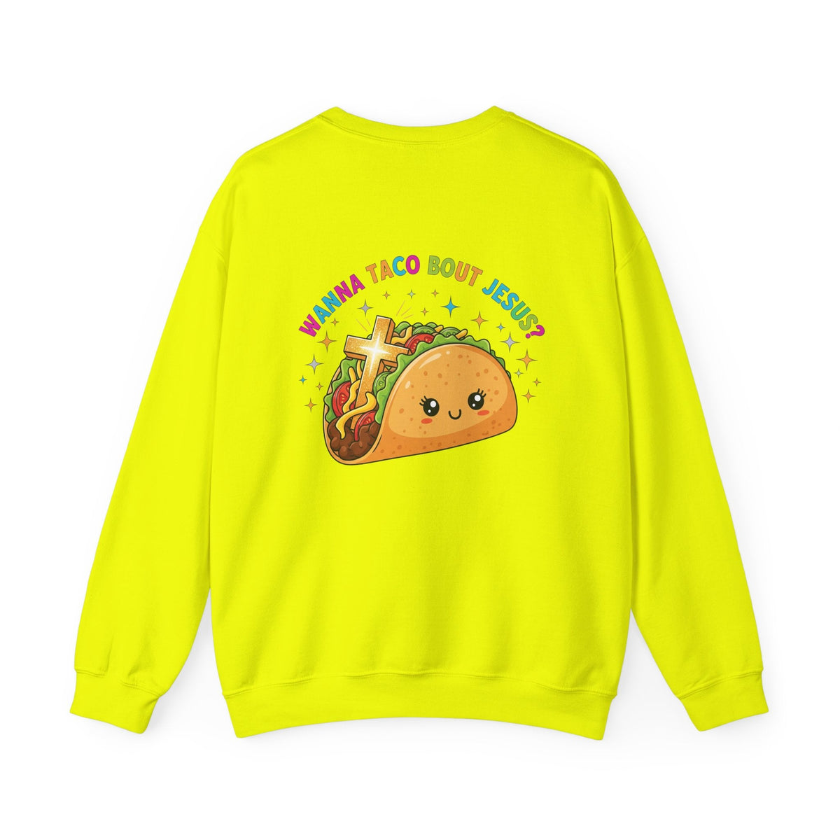 Wanna Taco 'Bout Jesus Sweatshirt – Cozy Christian Pun Sweatshirt for Faith & Fun Printify