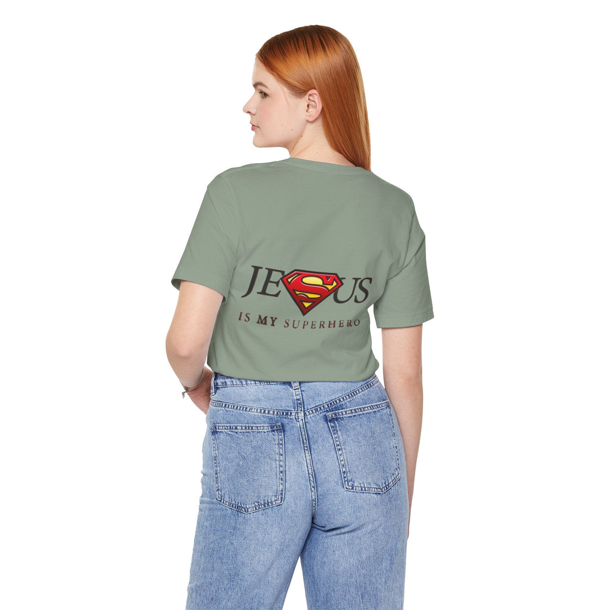 Jesus Is My Superhero T-Shirt — Faith-Based Superman-Inspired Tee Printify