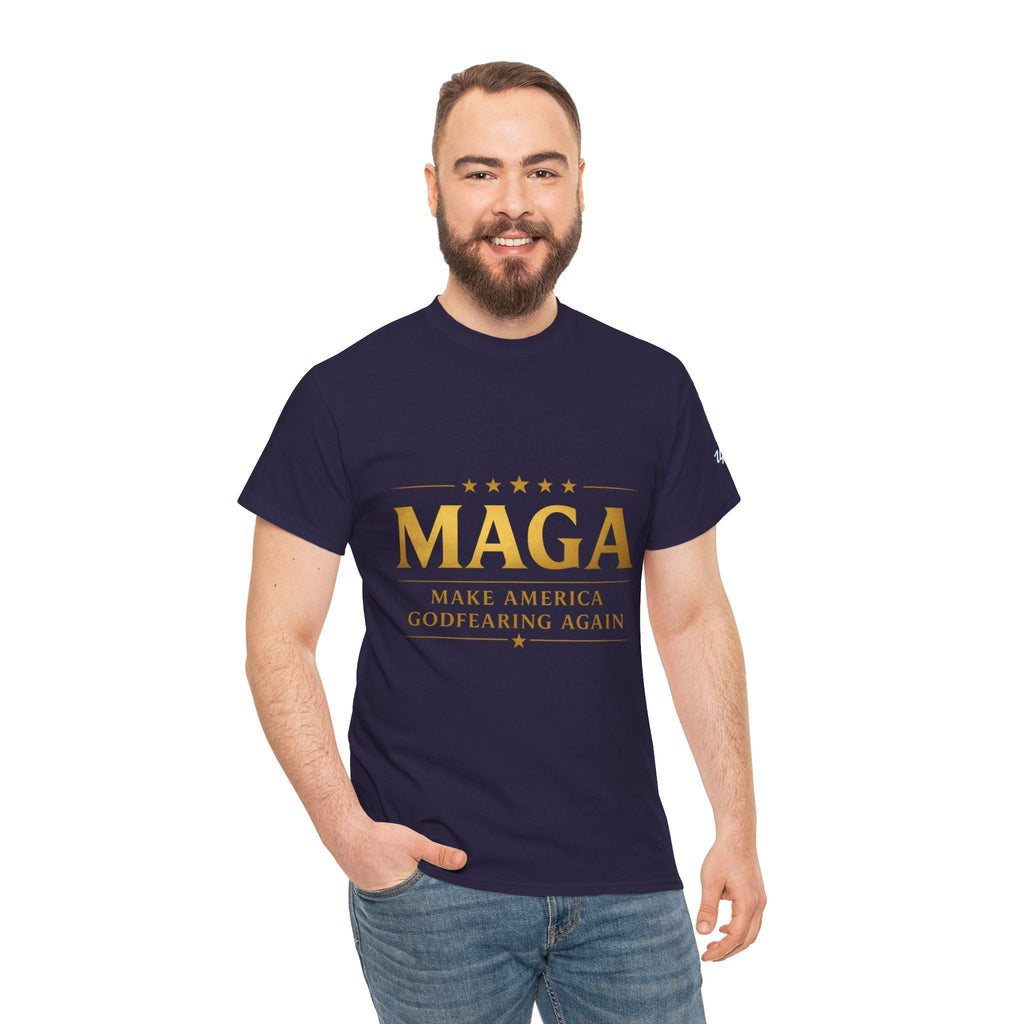 MAGA Gold Letter T-Shirt — "Make America Great Again" Printify