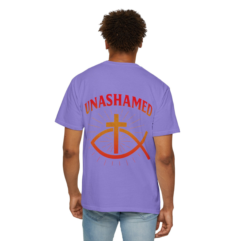 Unashamed T-shirt – Ichthys Jesus Fish & Cross Christian Sweatshirt for Romans 1:16 Bold Faith Printify