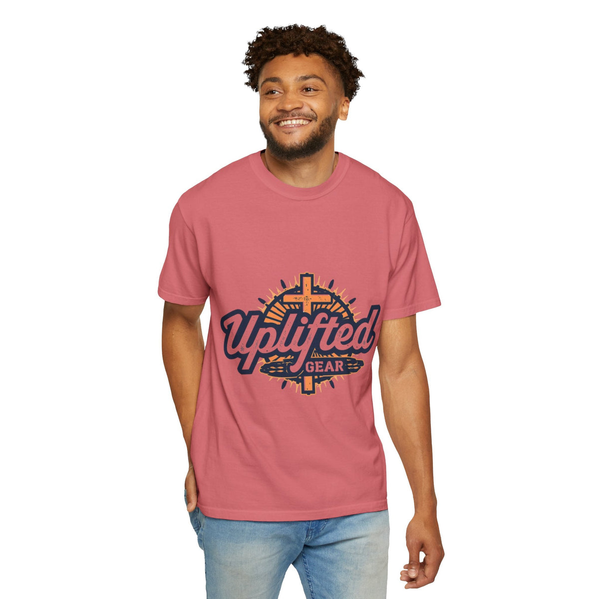 Uplifted Gear Christian T-Shirt – Bold Logo Faith Tee for Inspired Living Printify