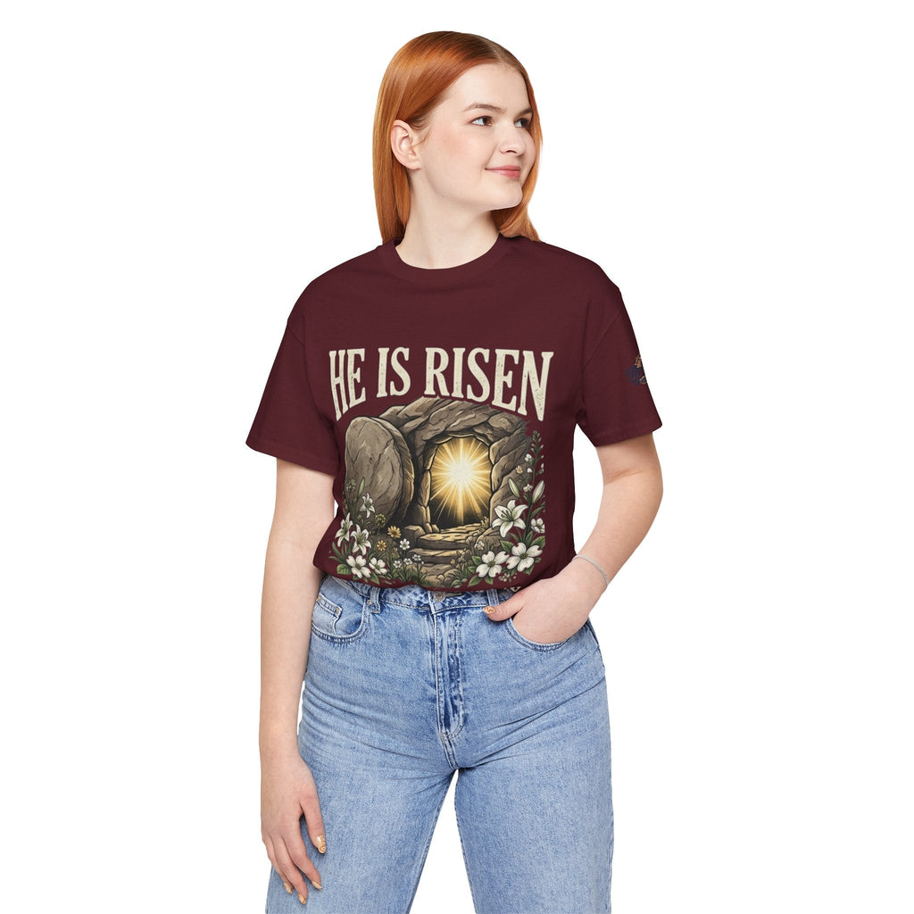 He Is Risen T-Shirt — Jesus Christ Resurrection Easter Tee Printify