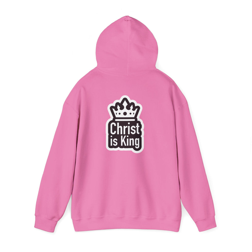 Christ is King Hoodie – Bold Crown & Cross Christian Sweatshirt for Unshakable Faith Printify