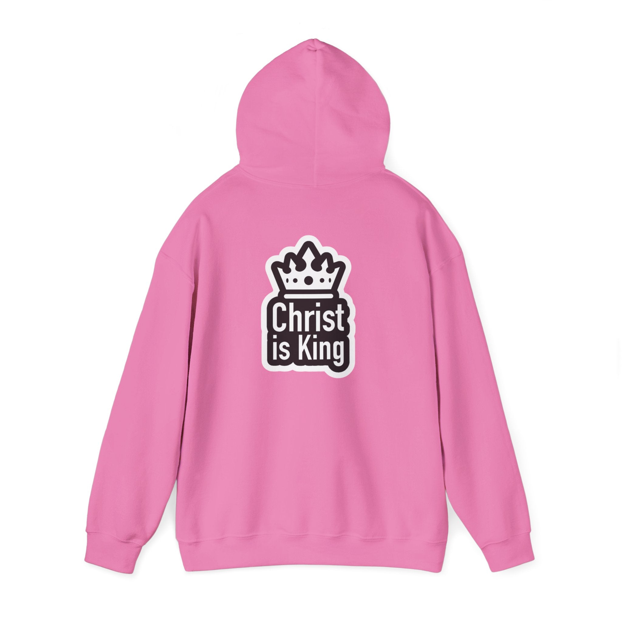 Christ is King Hoodie – Bold Crown & Cross Christian Sweatshirt for Unshakable Faith Printify