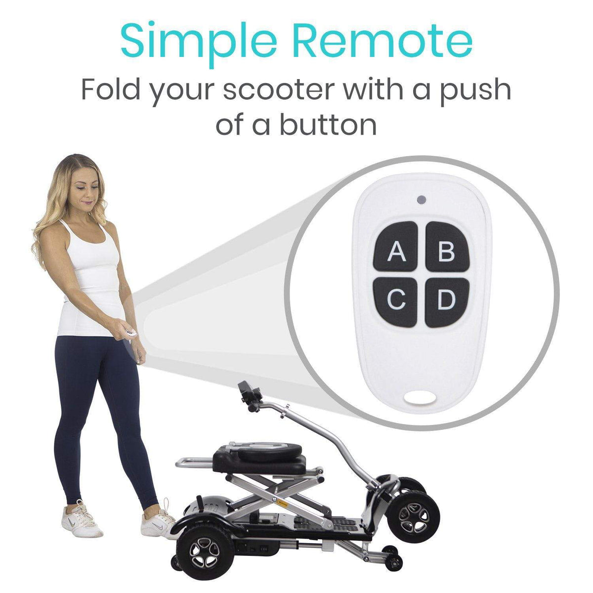Vive Health MOB1030SLB Folding Mobility Scooter LifeMed USA