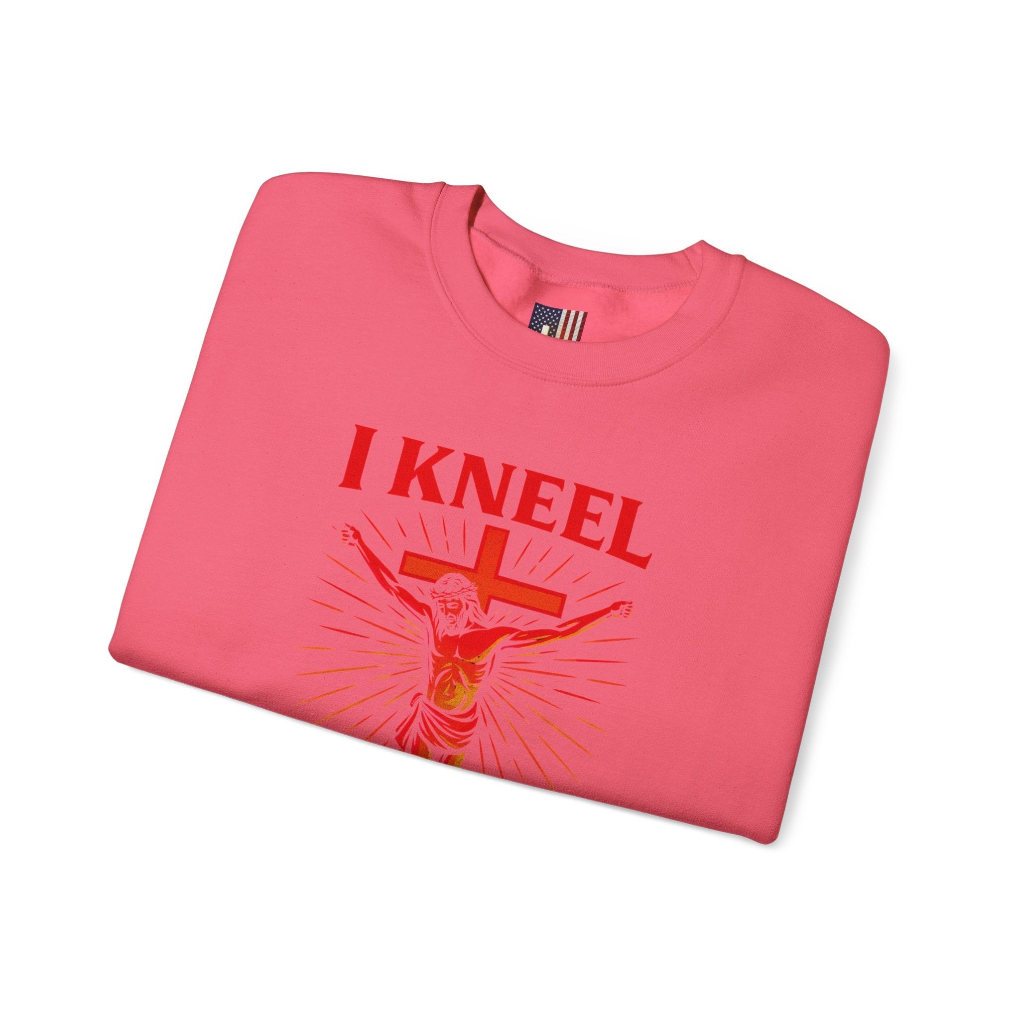 I Kneel to One Man Sweatshirt – Crucifixion Christian Sweatshirt for Unashamed Devotion & Bold Faith Printify