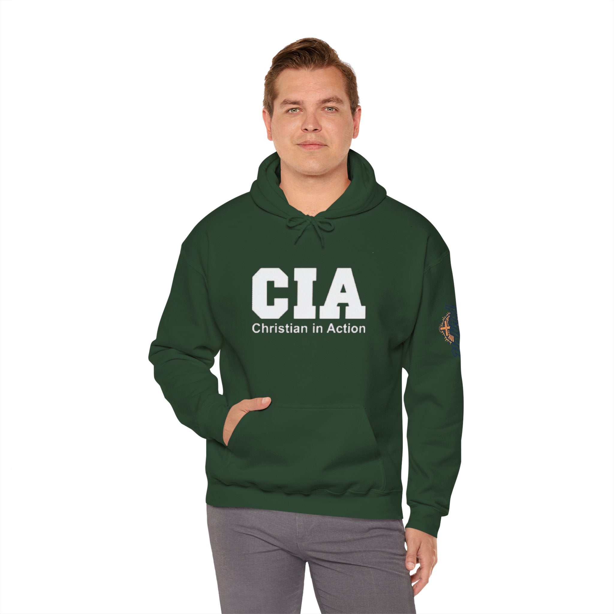 CIA Christian in Action Hoodie - Funny Faith Parody Hoodie - Mission Ready Apparel Printify