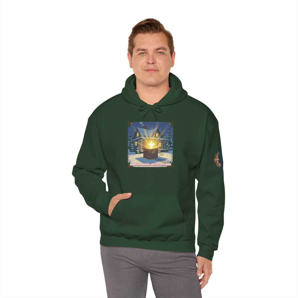 A Major Award This Christmas Hoodie – Fragile Leg Lamp Parody Cross Unboxing Christian Sweatshirt for Hilarious Faith & Holiday Glow Printify