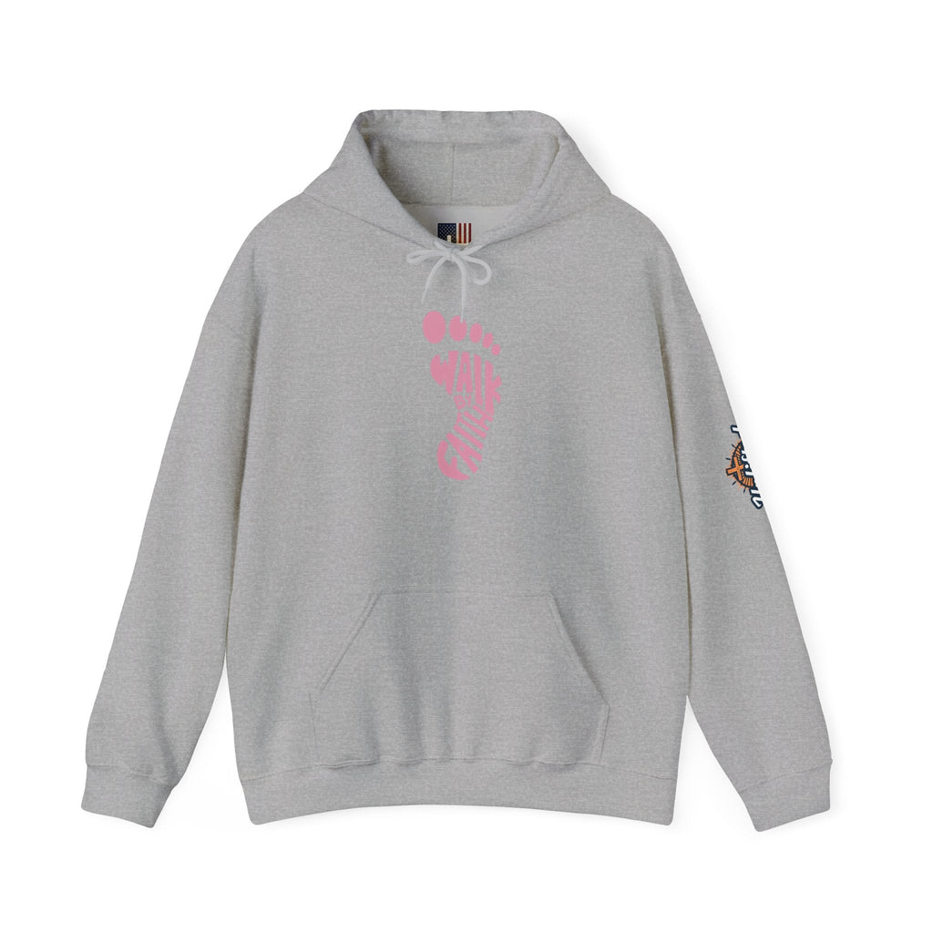 Walk By Faith Footprint Hoodie Printify