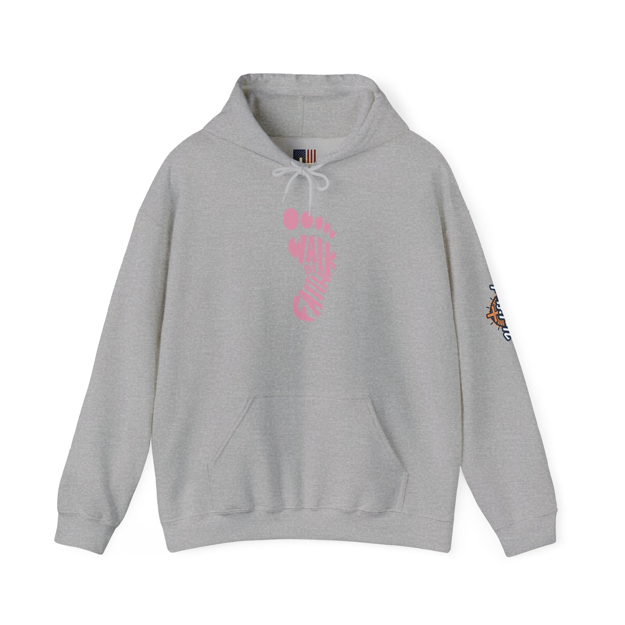 Walk By Faith Footprint Hoodie Printify
