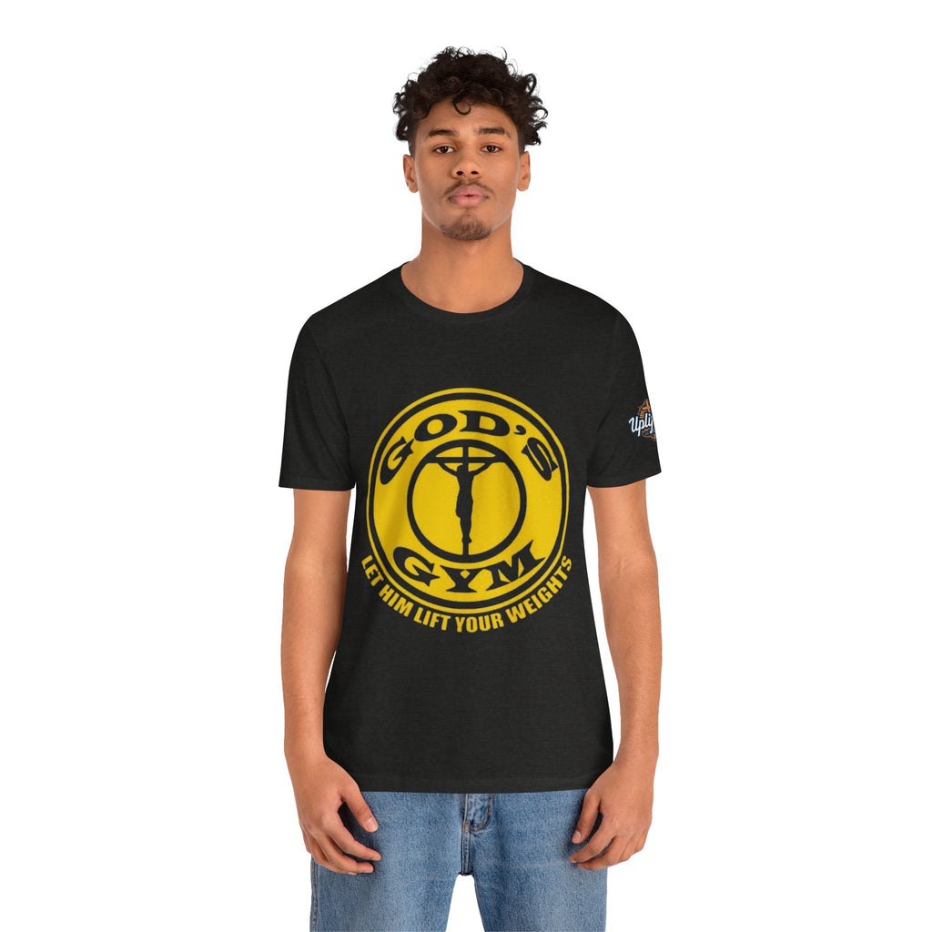 God's Gym T-Shirt — "Let Him Lift Your Weights" Christian Fitness Tee Printify