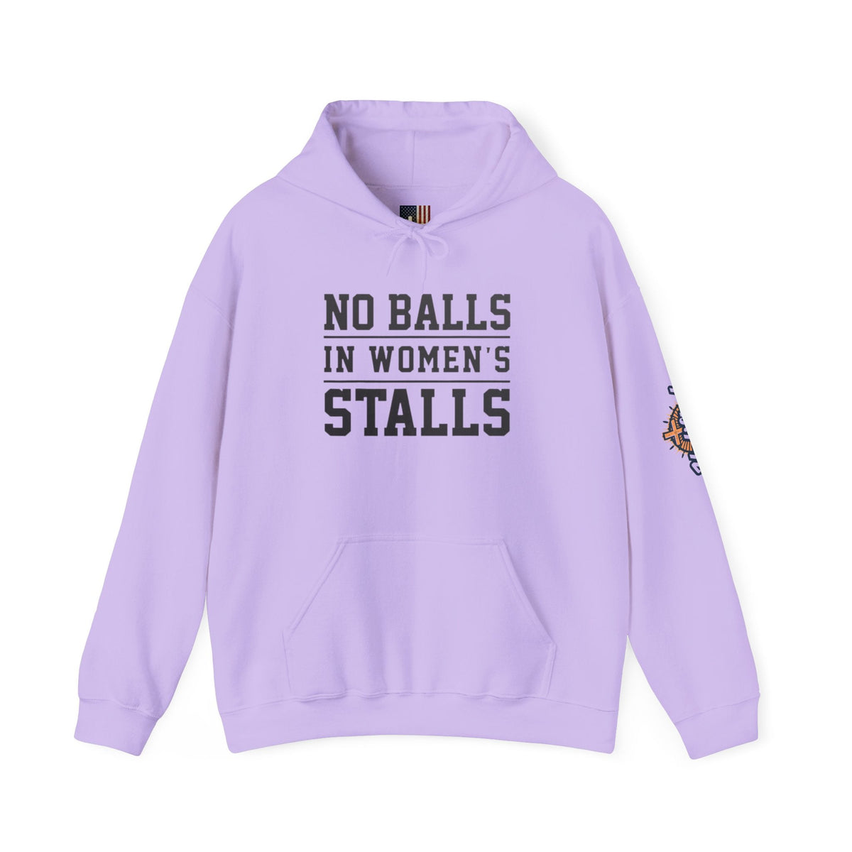 "No Balls in Women's Stalls" Statement Hoodie — Protest Sweatshirt Printify