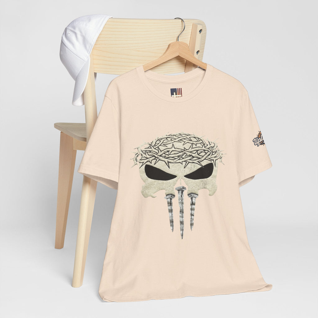 Christian Skull T-shirt - Crown of Thorns & Nails - Warrior Faith T-shirt Printify