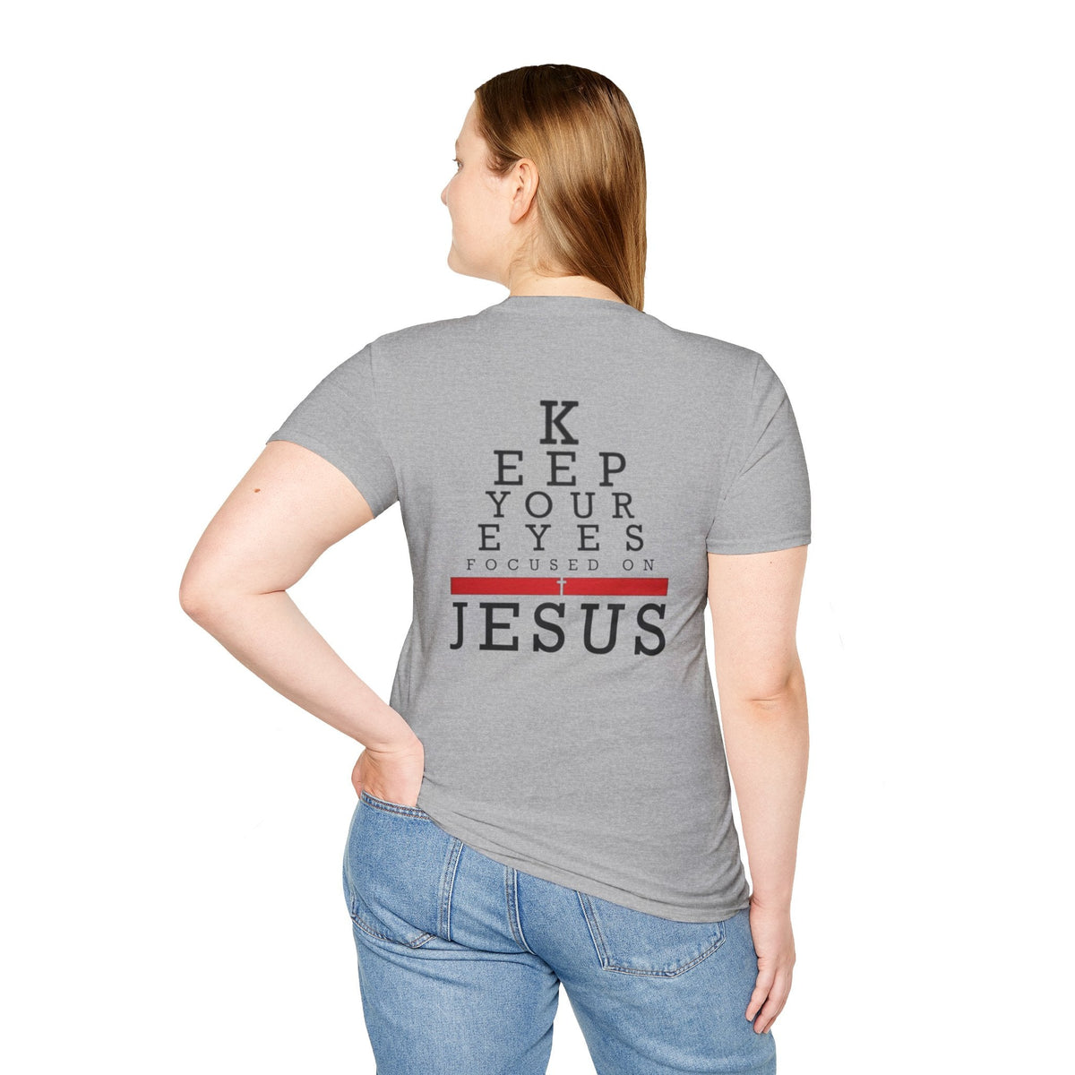Keep Your Eyes Focused on Jesus T-shirt - Eye Chart Christian T-shirt - Faith Apparel Printify