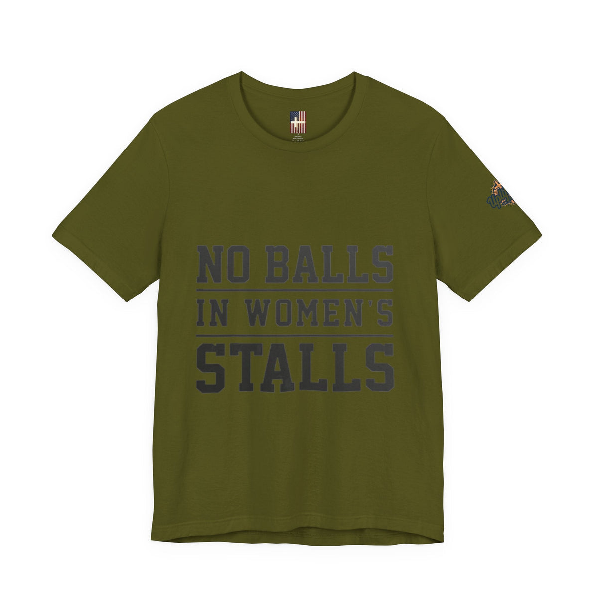 No Balls in Women's Stalls Statement T-Shirt Printify
