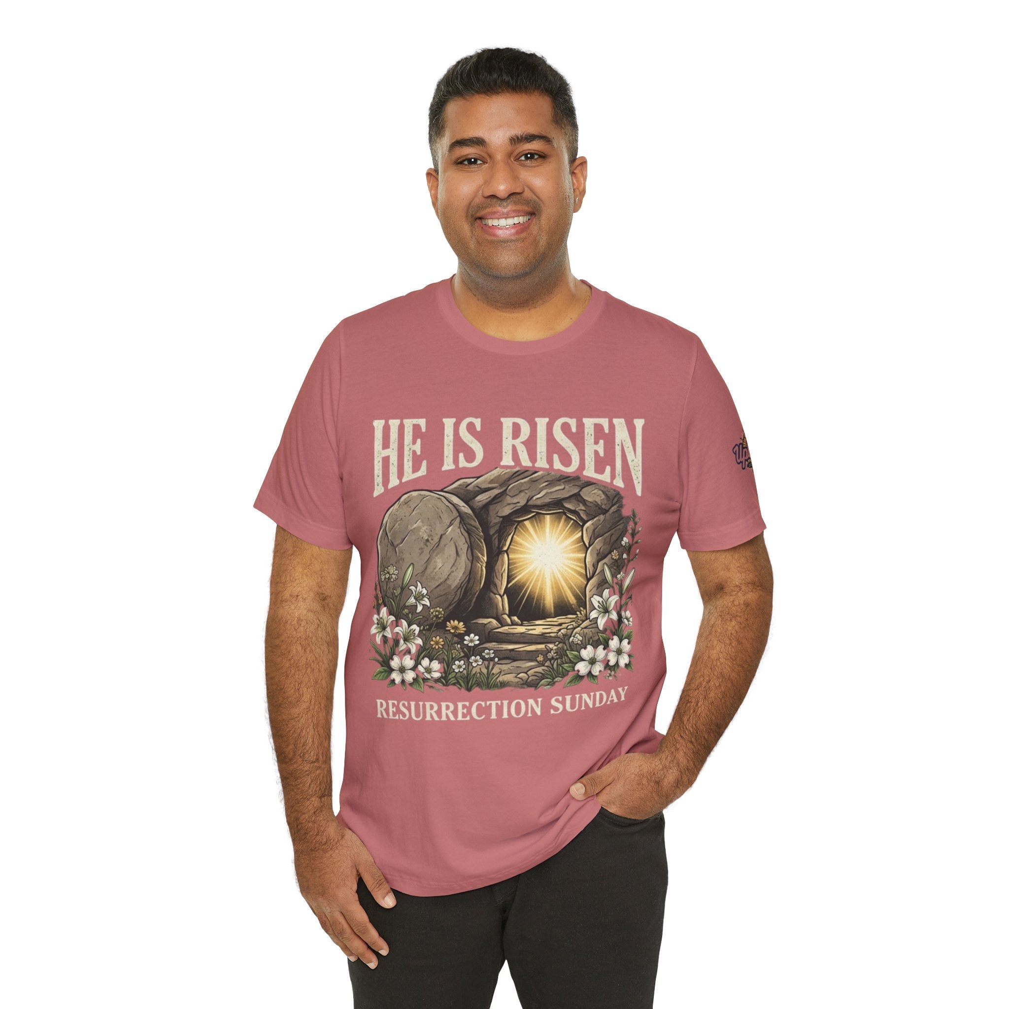 He Is Risen T-Shirt — Jesus Christ Resurrection Easter Tee Printify