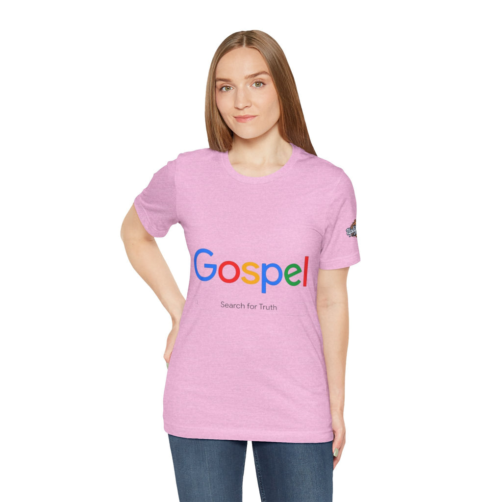 Gospel Graphic Tee — "Gospel" Colorful Logo Christian T-Shirt Printify