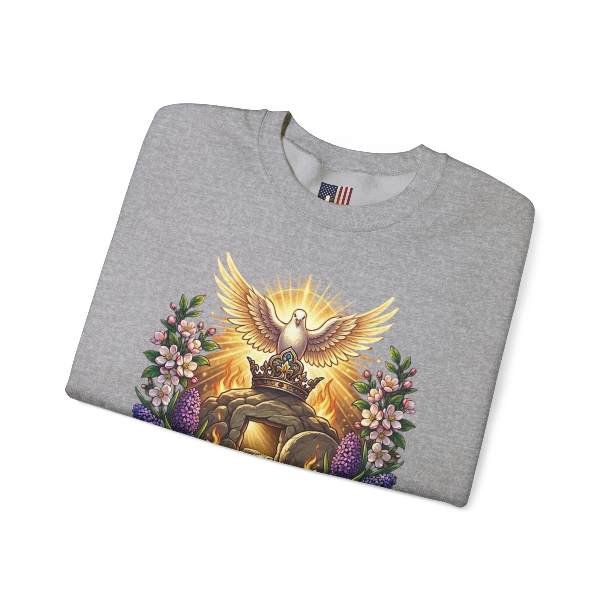 He Is Risen "Life Has Triumphed" Sweatshirt — Easter Resurrection Christian Sweatshirt Printify