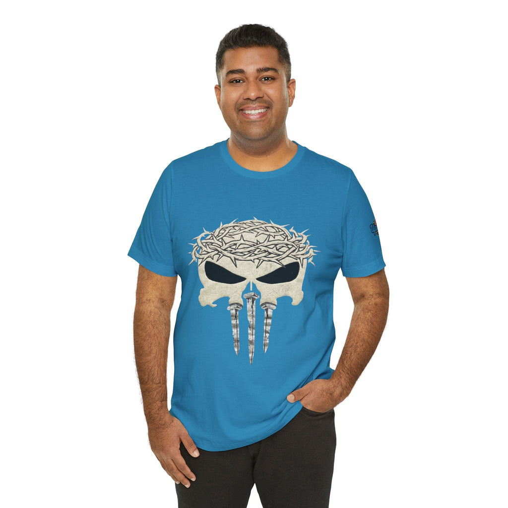 Christian Skull T-shirt - Crown of Thorns & Nails - Warrior Faith T-shirt Printify
