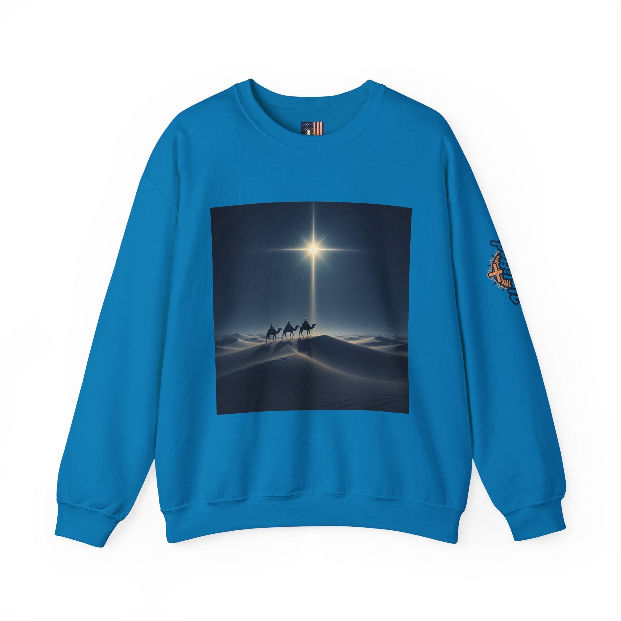 3 Wise Men Sweatshirt – Magi Camels Nativity Journey Christian Christmas Sweatshirt for Epiphany Faith & Holy Night Printify