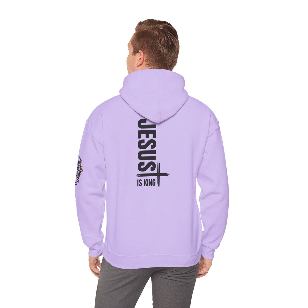 Jesus Is King Hoodie | Modern Typographic Cross Christian Hoodie Printify