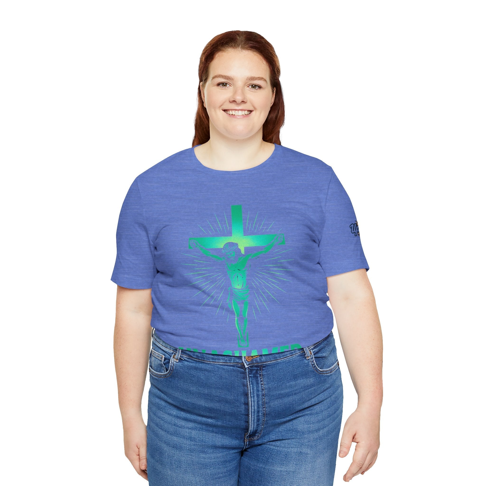 Unashamed T-shirt – Romans 1:16 Crucifixion Christian t-shirt for Bold Unwavering Faith Printify