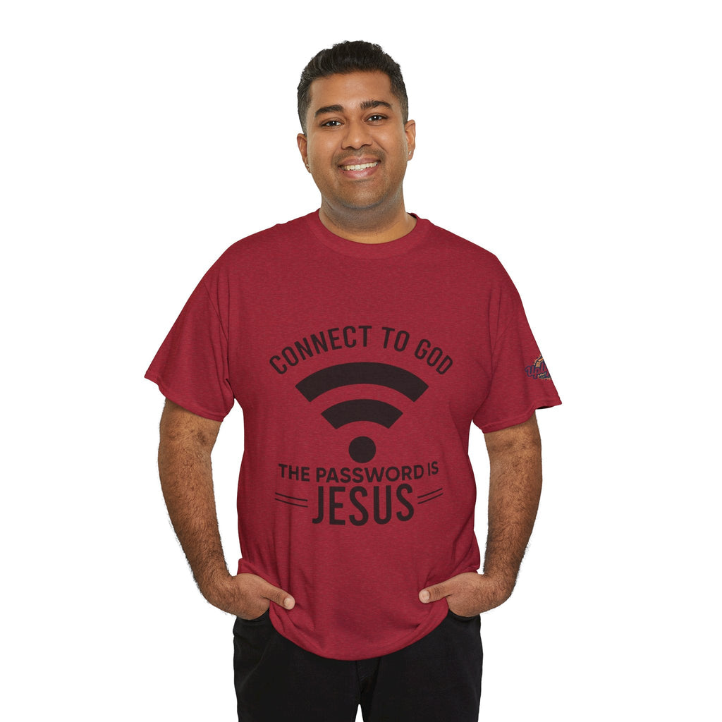 Connect to God T-shirt - WIFI Password is Jesus - Funny Christian Faith T-shirt Printify