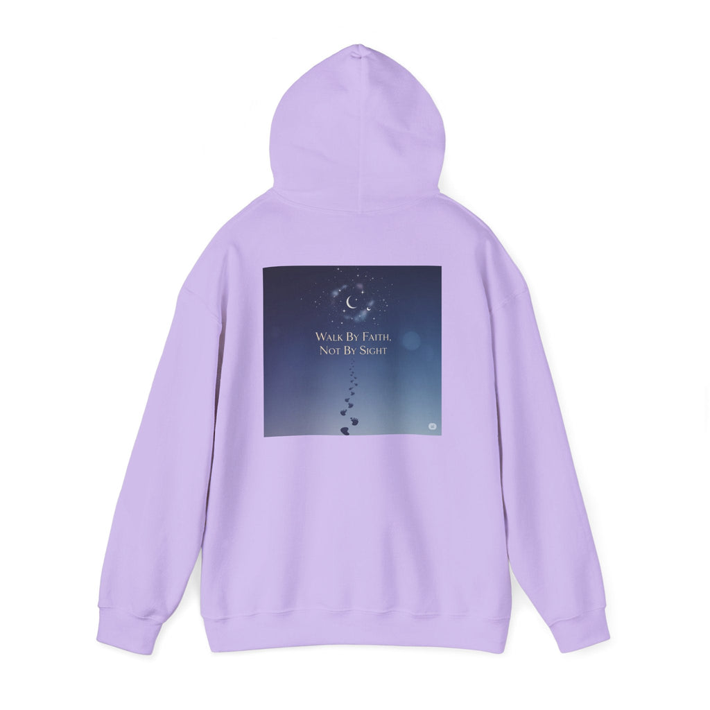 Walk by Faith, Not by Sight Hoodie – Moonlit Footprints Christian Hoodie for Cozy Nights Printify