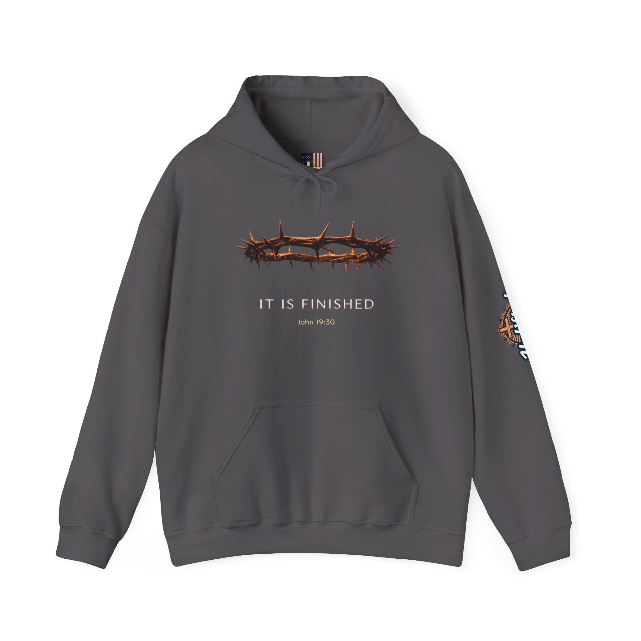 It Is Finished Crown of Thorns Hoodie — Christian John 19:30 Faith Hoodie Printify