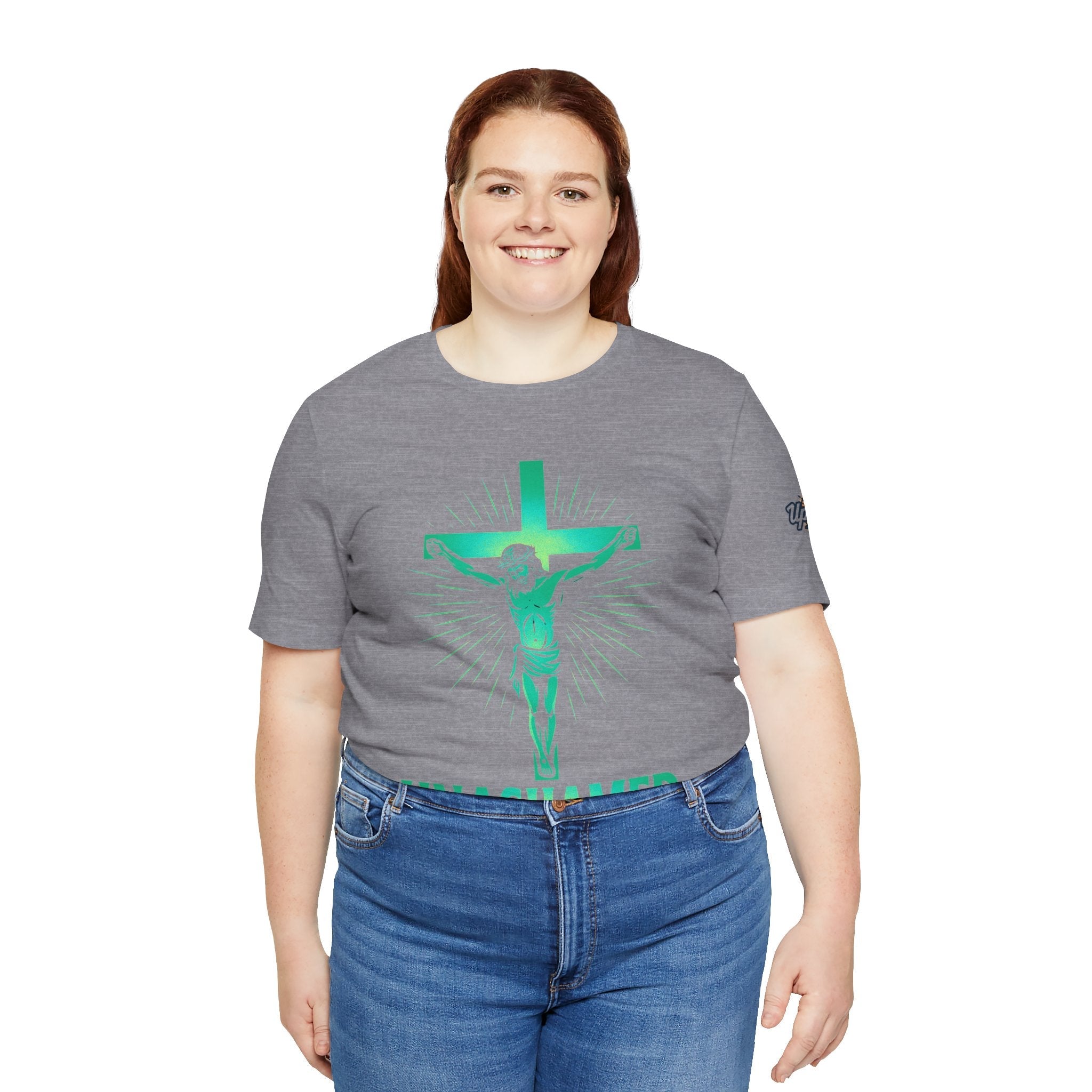 Unashamed T-shirt – Romans 1:16 Crucifixion Christian t-shirt for Bold Unwavering Faith Printify