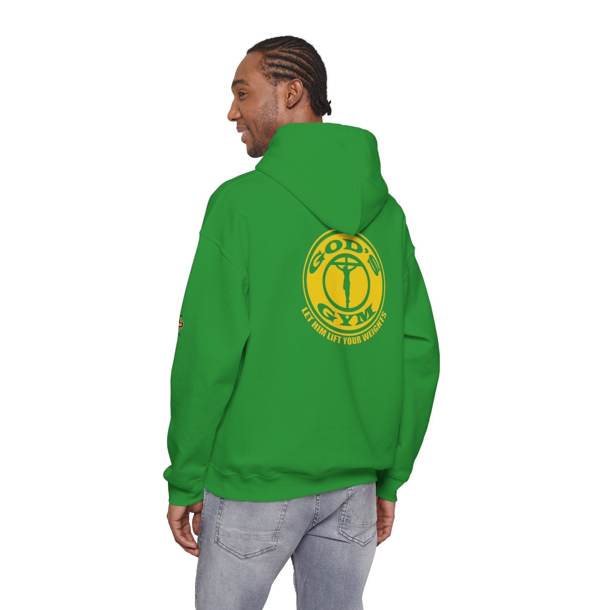 God's Gym Hoodie — "Let Him Lift Your Weights" Christian Fitness Hoodie Printify