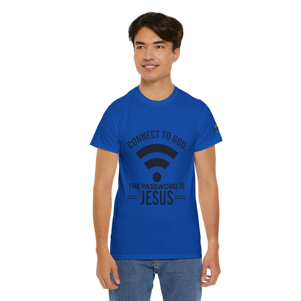 Connect to God T-shirt - WIFI Password is Jesus - Funny Christian Faith T-shirt Printify