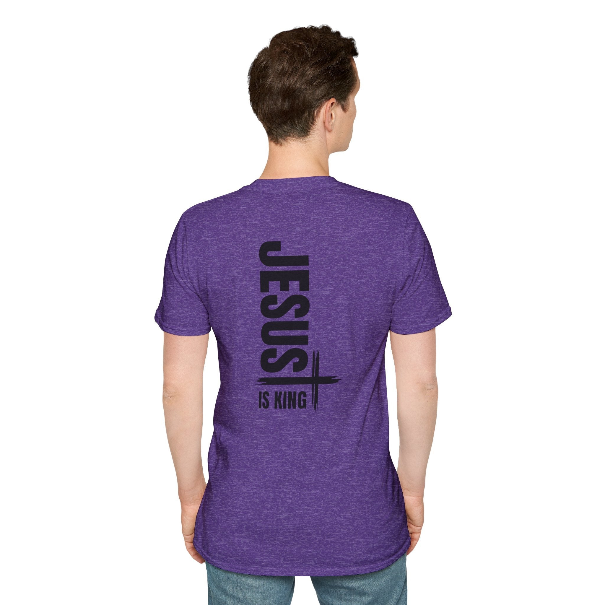 Jesus Is King T-shirt | Modern Typographic Cross Christian T-shirt Printify