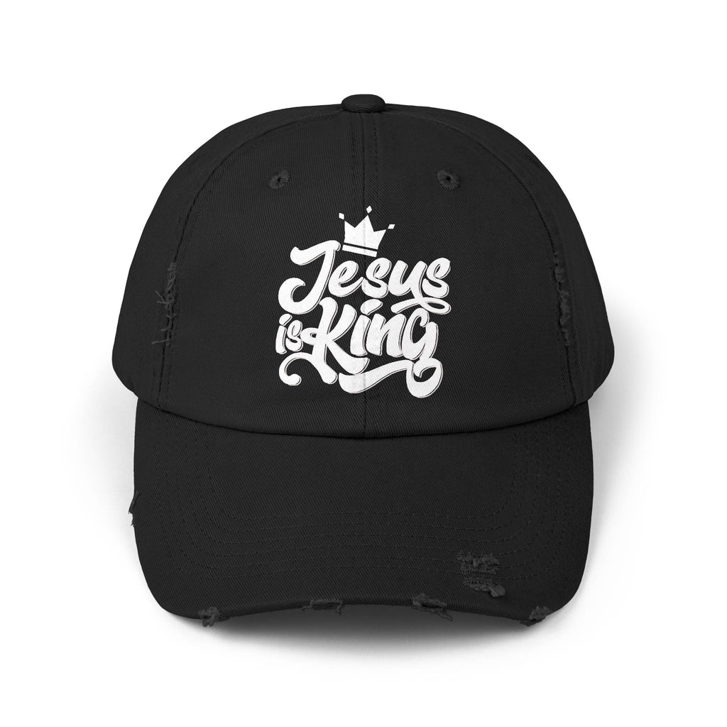 Jesus is King Hat – Bold Crown & Cross Embroidered Christian Cap for Eternal Faith Printify