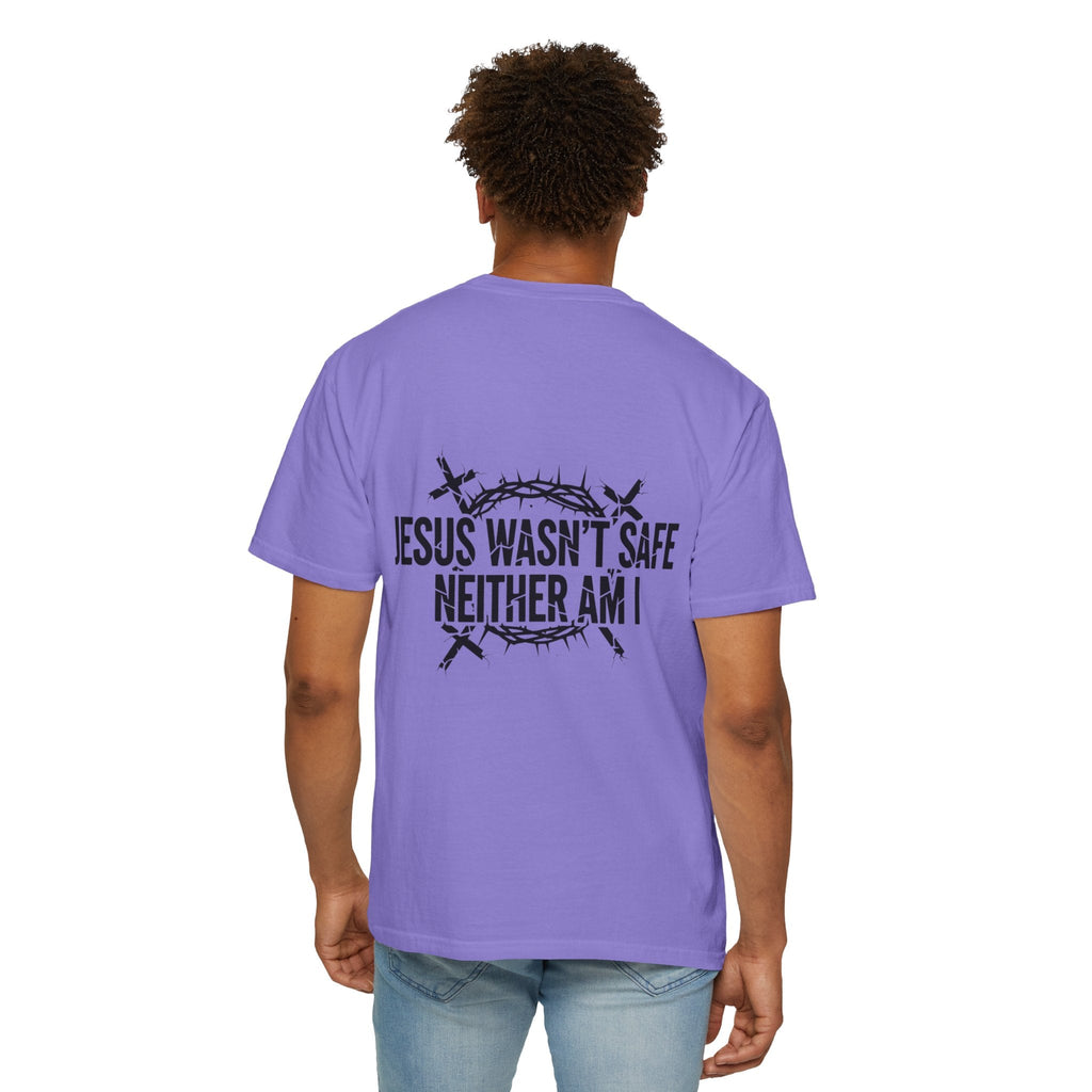 ⚡ Jesus Wasn’t Safe – Neither Am I | Bold Christian T-Shirt | Storm-Walking Faith Tee | Minimalist Black & White Design | Uplifted Gear Printify