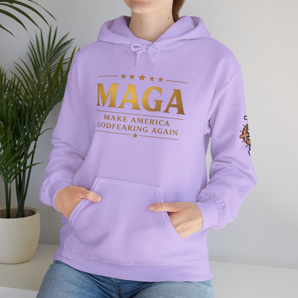 Hoodie - MAGA "Make America Godfearing Again" Political Graphic Hoodie Printify